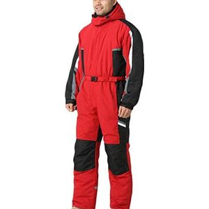 Ski-Pak Voor Mannen, Één Stukken Ski-Pakken Volwassen Winter Outdoor Waterdichte Snowsuits Jumpsuits Overalls Voor Sneeuwsporten,Rood,XL