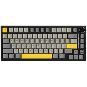 ATTACK SHARK X820 Ultra Draadloos Mechanisch Toetsenbord met TFT Smart Display & Knop, 75% Hot Swappable Gaming Toetsenbord, BT/2.4G/USB-C, RGB South Facing LED, PBT Keycaps (Zwart- Gift Switch)