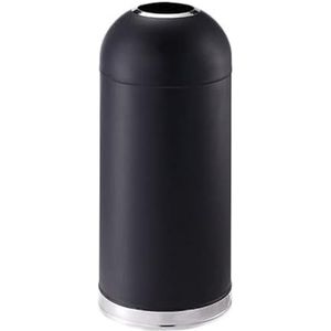 Prullenbak, Outdoor Afvalbak Zonder Deksel Afvalbak Ronde Afvalbak 25L Lichte Luxe Afvalbak Grote Capaciteit Entertainment(Black)