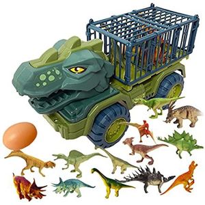 Colcolo Grote dinosaurussen voor kinderen, vrachtwagen, graafmachine, transport, auto, speelgoed, vrachtwagen, voertuig, speelgoed, dinosaurus, speelgoed voor kinderen