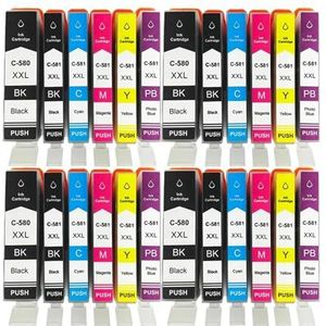580XXL 581XXL Inktcartridge PGI580 for Canon Pixma TR7550 TS6250 TS8350 TS6350 TR 7550 TS 6250 8350 6350 Printer(4SET)