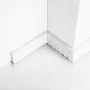 [DQ-PP] PVC bevestigingspunt links voor PVC plinten in laminaat-look, 55 mm, wit