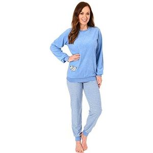 Dames badstof pyjama pyjama met manchetten en zoete dier applicatie 291 201 93 110