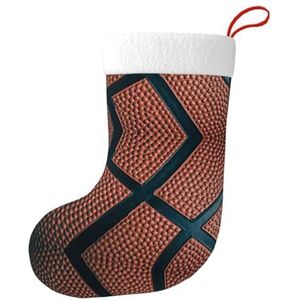 Basketbal sport pluche kerstkousen met flanellen manchet, traditionele vakantiekousen, zachte kerstkousen