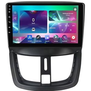 9"" Android 14 Touchscreen Autoradio 2 din met AHD Omgekeerd beeld Bediening op het stuur Bluetooth GPS navigatie Draadloze CarPlay voor Peugeot 207 2006-2015(Q100(1+32G))