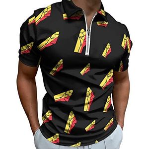 België Vlag Weerstaan Half Zip-up Polo Shirts Voor Mannen Slim Fit Korte Mouw T-shirt Sneldrogende Golf Tops Tees 5XL