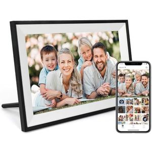 Anna Bella 10,1 inch IPS HD touchscreen digitaal frame, automatische rotatie, eenvoudige configuratie om foto's of video's op afstand te delen via AiMOR