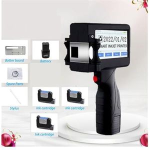 Handheld inkjetprinter, 12,7 mm handheld codeermachine Kroonkurk Logo Label Verpakking Kleine inkjetprinter Draagbaar(Printer- 3 ink)