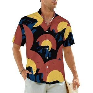 Colorado vlag berg herenoverhemden korte mouwen strandshirt Hawaiiaans shirt casual zomer T-shirt XL
