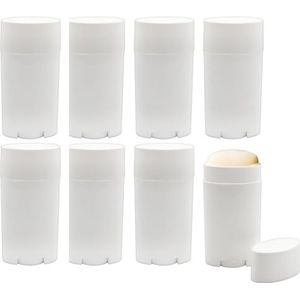 Hoorn des overvloeds 2.5 oz Lege Deodorant Containers (8-Pack, 75ml); BPA-vrije Plastic Witte Twist-Up Navulbare Tubes voor DIY Deodorant, Aromatherapie, Balsem, Etc.