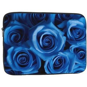 blauwe Rose Laptop Sleeve Case Waterdichte Schokbestendige Notebook Case Cover Mode Aktetas Tas Lichtgewicht Computer Tas voor Vrouwen Mannen 15 inch