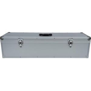 Alubox aluminium koffer, zilver, koffer, gereedschapskoffer, opbergen, leeg, 20 x 20 x 80 cm, deksel afneembaar