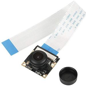 Cameramodule, 5 miljoen pixels Nachtzicht 130 ° kijkhoek Camera Module Kaart Sensor met 15 cm Platte Kabel voor Raspberry Pi B 3/2