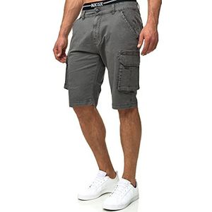 INDICODE Heren Coeur Cargo Shorts | Korte broek met 6 zakken van 98% katoen Pewter M
