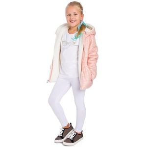 SOFTSAIL Volledige katoenen leggings voor meisjes, voor kinderen, effen katoenen legging voor school, dans, spel en vrije tijd, rekbare elastische solide zachte broek voor kinderen, 2-13 jaar, wit, 13