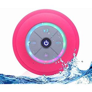 JUSTOP Rainbow LED Bluetooth Douche Luidspreker met FM-radio, IP67 Draagbare Volledig Waterdicht, Handsfree Speakerphone. Oplaadbaar met Micro USB, perfecte luidspreker voor golf, strand, douche en