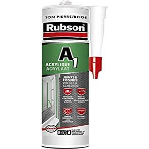 Rubson A1 Acrylkit voor binnen en buiten, multifunctionele kit voor voegen en scheuren, kleur steenton, patroon 300 ml