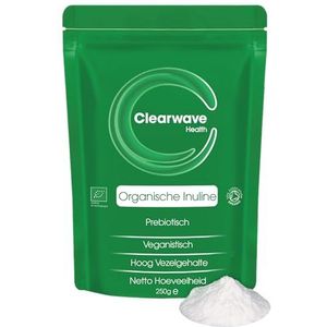 Biologisch inulinepoeder | 250g | Prebiotische vezelsupplement | Oplosbaar vezelpoeder voor darmgezondheid en spijsvertering | door Clearwave Health