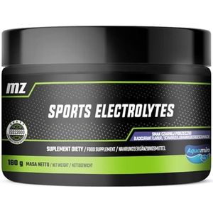 Sport Elektrolyten Poeder 180g - 60 Porties - Veganistisch en Suikervrij - Bevordert hydratatie en stofwisseling - Elektrolyten Drankmix in Zwarte Bessen smaak - by MZ