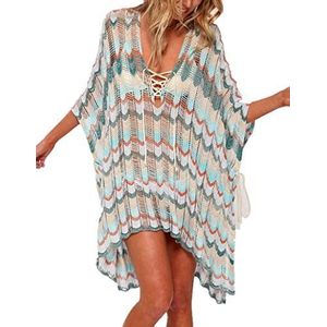 YouKD Holle gebreide tuniek voor dames Gehaakte tops Beach Cover Poncho Summer Beach Cover Up Dress
