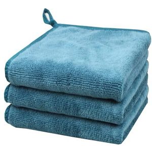 Microvezel make-up remover doek gum ultrazacht gezichtsreinigingsdoek washandjes gezicht herbruikbaar en hypoallergeen 30cmx30cm 3 pack blauw