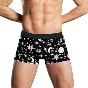 Moons And Stars Zacht herenondergoed, comfortabele ademende pasvorm, boxershorts, S