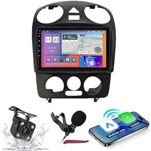 Android 14 Autoradio Navi voor VW Kever (2006-2010) 9 ""Screenradio met draadloze carplay Android Auto GPS Navigatieondersteuning Bluetooth 5.0 HIFI FM 5G-WiFi SWC MIC,M200s
