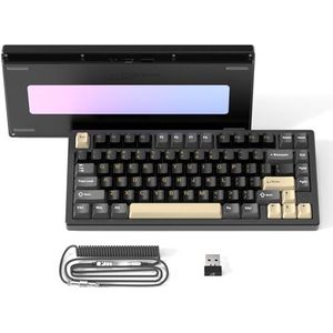 ATTACK SHARK X75 VIA Met Volledig Aluminium Draadloze Mechanische Gaming Toetsenbord, Bluetooth/2.4G/Usb-C, Hot-Swap Lineaire Schakelaars RGB, 75% QWERTY Layout Met Vijf Laagse Demping -Zwart