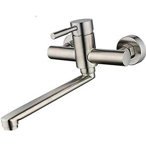 Kitchen Sink Mixer Taps Brushed Kitchen Taps Mixer 360° Rotatables Single Lever Tap Mixer Tap For Kitchen Sink-A,B