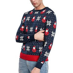 Urban Classics Unisex Nicolaus and Snowflakes sweater sweatshirts, Nicolaus And Snowflake Aop, XXL