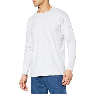 Fruit of the Loom Valueweight T-shirt met lange mouwen voor heren, grijs gemêleerd, medium, Hei Grijs, M