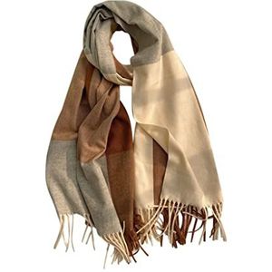 Winter Sjaal Luxe kleur matching sjaal verdikte warme wol mix sjaals vrouwelijke herfst en winter kwastje warme sjaalhonderd sjaals Wraps Wintersjaal (Color : Camel, Size : 200 * 70cm)