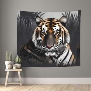 UPIKIT Tiger At Rest Indoor En Outdoor Wandtapijt 152x130cm Voor Home Decor Vakantie Decoratie Achtergronden