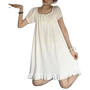 Nachthemd in neutrale tinten, veelzijdige loungewear for dames, mouwloos nachthemd, zachte stretch nachtkleding, ontspannende jurk for thuis, ademende pyjama for yoga, lezen, comfort for het hele seiz