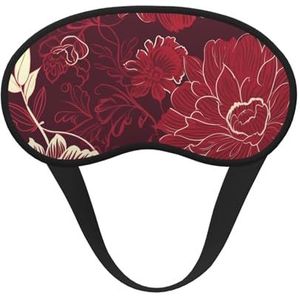 Rode bloem slaapmasker zacht comfortabel oogmasker met verstelbare riem verduistering oogslaap schaduw cover voor vrouwen meisjes mannen reizen yoga dutje ploegendienst werk