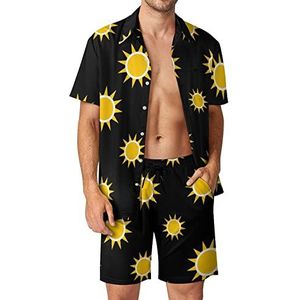 Hawaiiaanse bijpassende set met vlag van de staat Florida, 2-delige outfits, overhemden en shorts met knopen voor strandvakantie