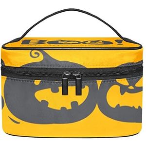 pompoen make-up organizer tas, reismake-up tas organizer case draagbare cosmetische tas voor vrouwen en meisjes toiletartikelen, Meerkleurig, 22.5x15x13.8cm/8.9x5.9x5.4in