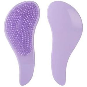 Draagbare Haarkam Antistatische Massage Randborstel Ontwarren Douche Kleurrijke Kammen Kapper Salon Styling Tool(Purple)