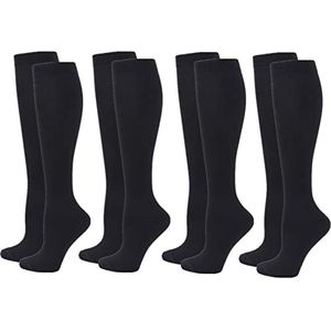 Zingso Compressiekousen voor dames en heren, 2/3/4/6 paar 20-25 mmHg kniekousen, compressiekousen voor sport, atletiek, oedeem, diabetes, spataderen, reizen, zwangerschap, verpleging, L/XL
