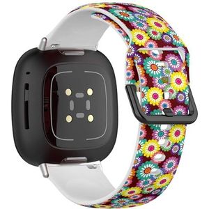 Sport zachte band compatibel met Fitbit Sense/Sense 2 / Versa 4 / Versa 3 (behangpapier vakantiepakketten met) siliconen armband accessoire