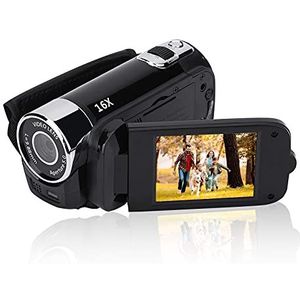 Bewinner Draagbare digitale camcorder, Full HD-camcorder, 270° rotatie, 1080p, 16x, High Definition video DV-camera voor thuisfeest, picknick in de open lucht, camping (EU