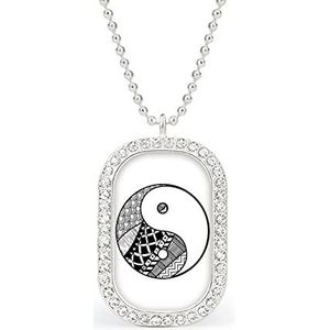 Yin Yang Zwart-wit Nieuwigheid Ketting Gepersonaliseerde Ketting Print Patroon Hanger Met Ketting Zilver Goud Gift Voor Vrouwen Mannen