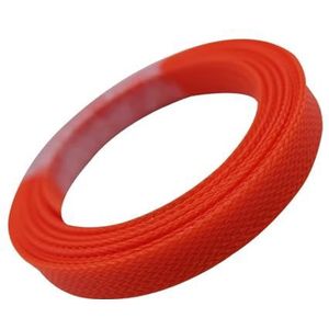 FOVAOK PET uitbreidbare kabelhuls 3/4/6/8/10/12/14 mm strak gevlochten hoge dichtheid hardheid geïsoleerde lijnbescherming draadwikkelschede (oranje, 6 MM_5 m)