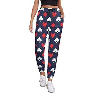 Poker Patroon Vrouwen Atletische Jogger Broek Sweatpant Lounge Broek Met Zak