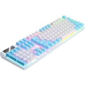 Bekabeld computertoetsenbord, mechanisch toetsenbord met kabel, mechanisch gamingtoetsenbord met 104 toetsen, lichtgevend toetsenbord, bekabeld toetsenbord, gaming-toetsenbord voor pc, gamer, computer