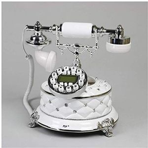 Telefoon Moderne Minimalistische Stijl Hars Antieke Telefoon Retro Telefoon Vaste Telefoon Handsfree Backlht (Wit)