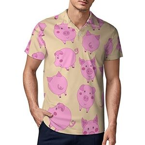 Pink Pig heren golf poloshirt zomer korte mouw T-shirt casual sneldrogende T-shirts 5XL