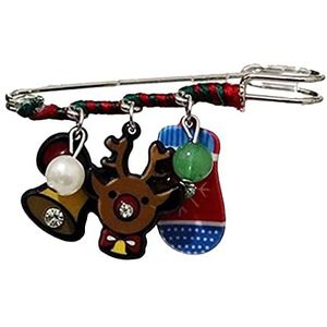 Broche Spelden Voor Dames Broches En Spelden Voor Dames Pins Elk Pin Set Sneeuwpop Kerst Strass Stijl Bells Broches Met Strass Broche Dames Art (Color : B, Size : One Size)