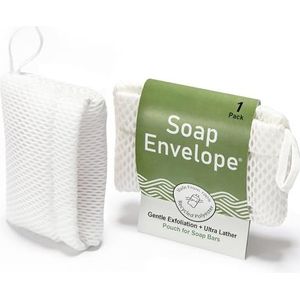 Soap Envelope 100% gerecycled en gemaakt in Noord-Amerika - Zeepspaarzakje voor barzeep, Loofah Bad Scrubber voor Bar Zeep + Zachte Exfoliator