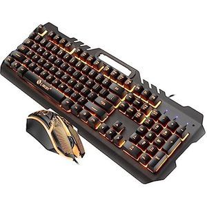 1 set toetsenbordset snoer toetsenbord bedraad toetsenbord en muis bedraad USB-toetsenbord muis voor computer gaming accessoires mechanische muis USB-muizen eten kip draagbare kantoor buikspieren
